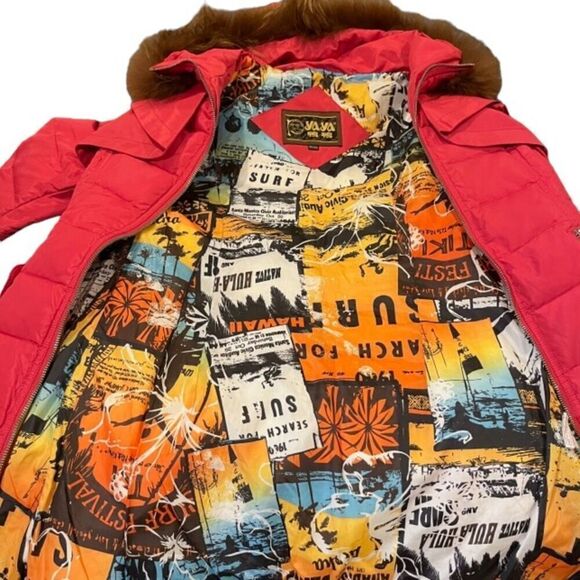 Ya Ya Ducking Brand Puffer Coat Japanese Import Bright Pink Size Small - Picture 9 of 16